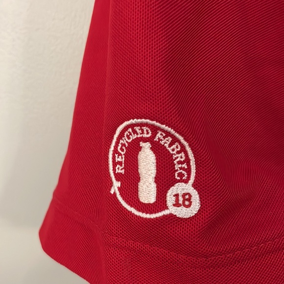 Chick-fil-A TEAM style oobe Recycled Fabric Red Short Sleeve Polo Shirt Medium - Picture 4 of 9